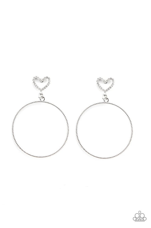 Love Your Curves - White - Paparazzi Earring Image