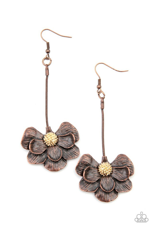 Oh SNAPDRAGONS! - Copper - Paparazzi Earring Image