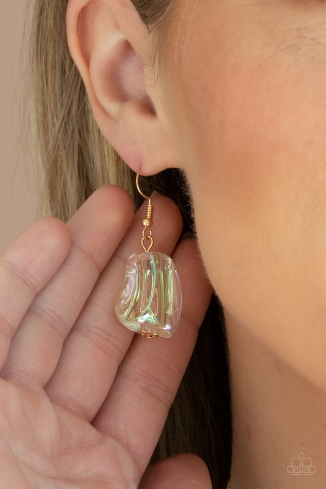 Iridescently Ice Queen - Gold - Paparazzi Necklace Image