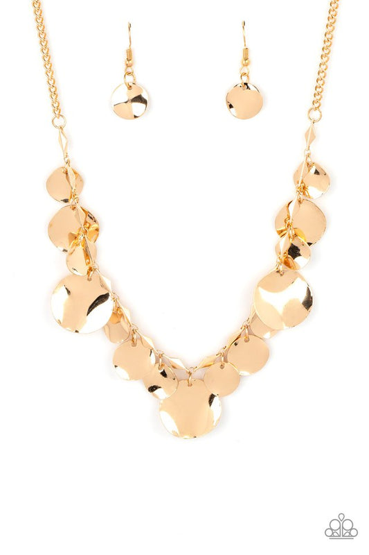 GLISTEN Closely - Gold - Paparazzi Necklace Image
