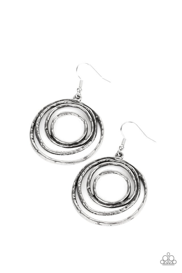 Spiraling Out of Control - Silver - Paparazzi Earring Image