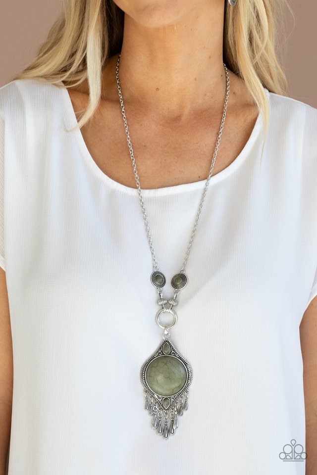 Paparazzi green online stone necklace