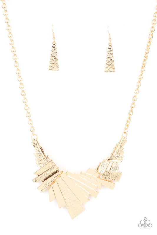 Happily Ever AFTERSHOCK - Gold - Paparazzi Necklace Image
