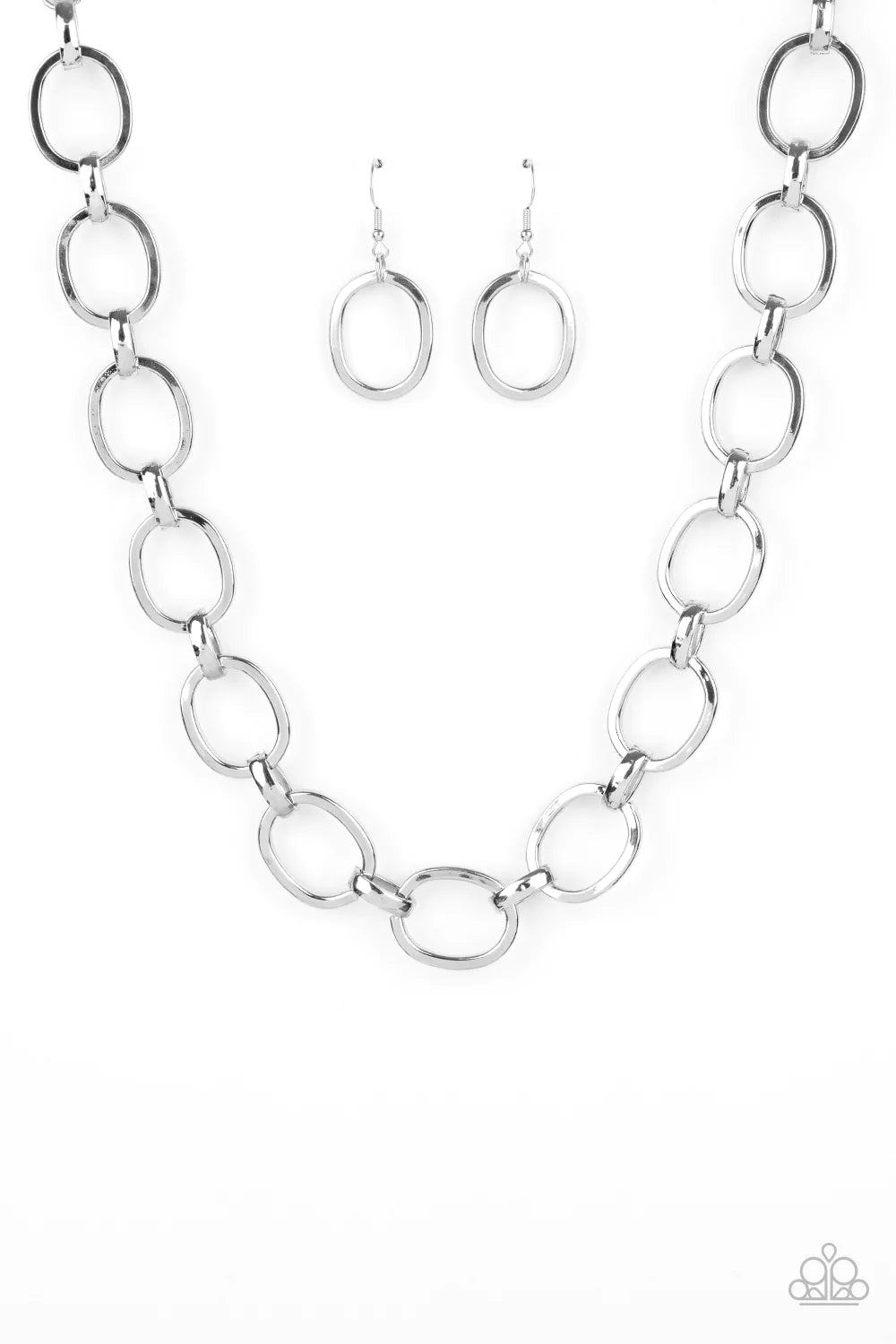 Paparazzi Necklace ~ HAUTE-ly Contested - Silver