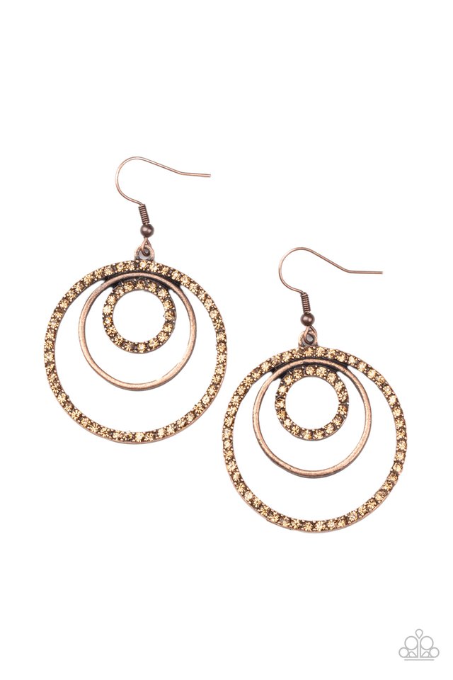 Bodaciously Bubbly - Copper - Paparazzi Earring Image