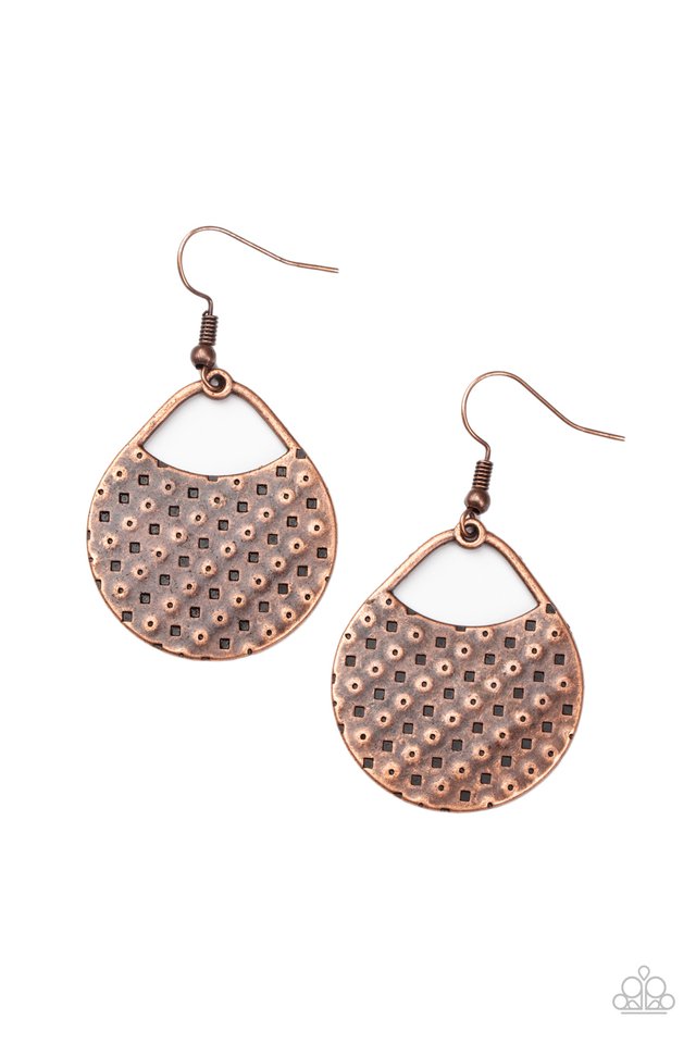 Im Sensing a Pattern Here - Copper - Paparazzi Earring Image