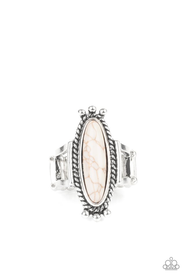 Sahara Escape - White - Paparazzi Ring Image