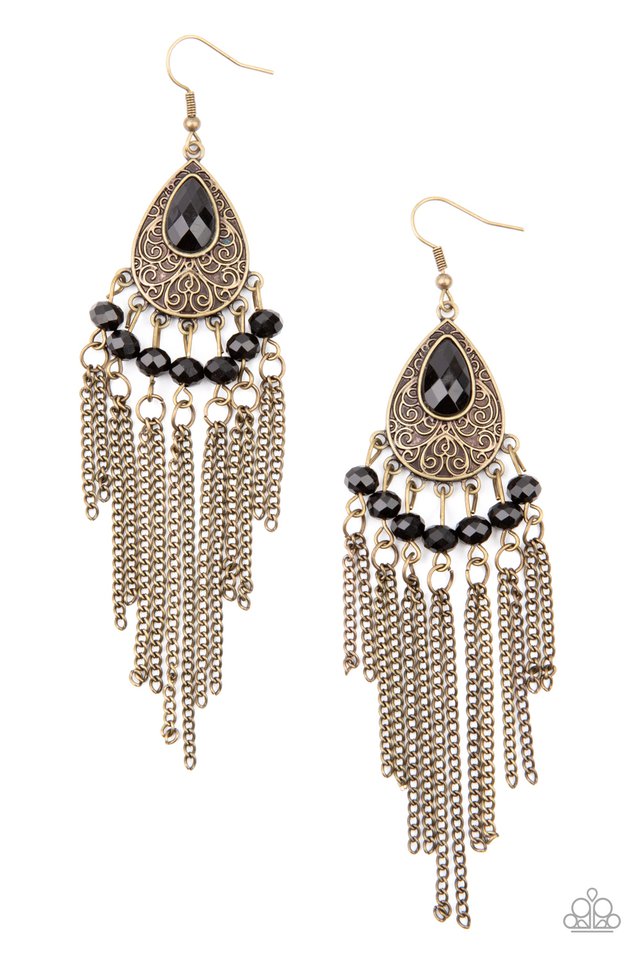 Floating on HEIR - Brass - Paparazzi Earring Image