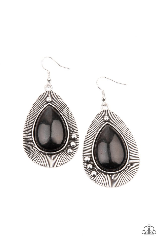 Western Fantasy - Black - Paparazzi Earring Image