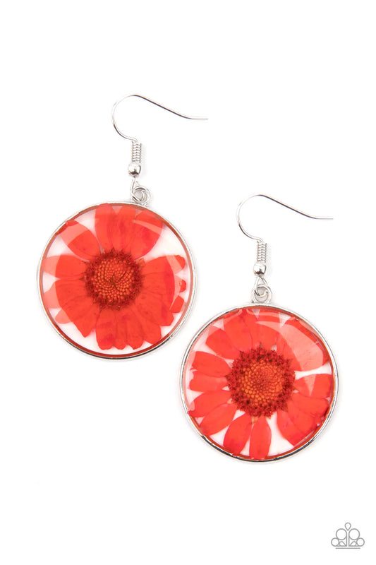 Paparazzi Earring ~ Forever Florals - Red
