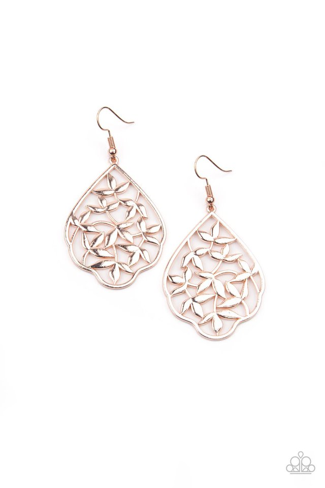 Taj Mahal Gardens - Rose Gold - Paparazzi Earring Image
