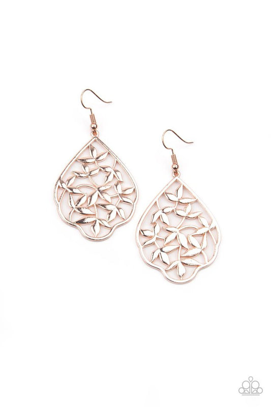 Taj Mahal Gardens - Rose Gold - Paparazzi Earring Image