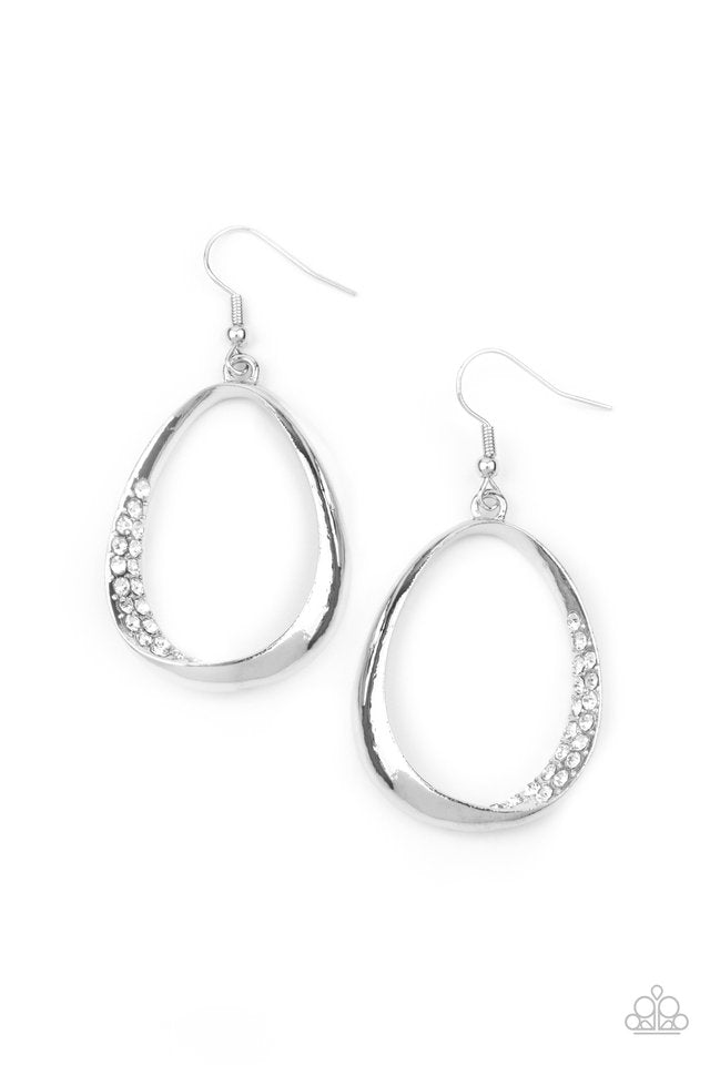 ​Fiercely Flauntable - White - Paparazzi Earring Image