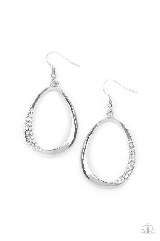 ​Fiercely Flauntable - White - Paparazzi Earring Image