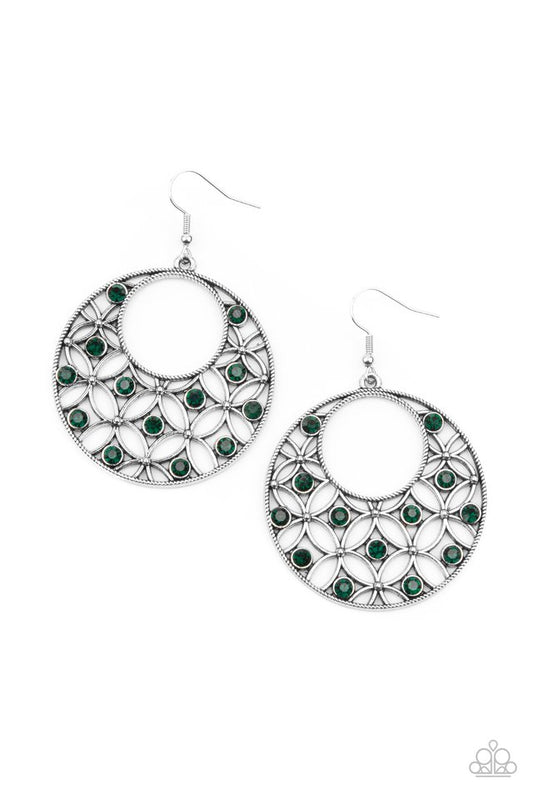 Garden Garnish - Green - Paparazzi Earring Image