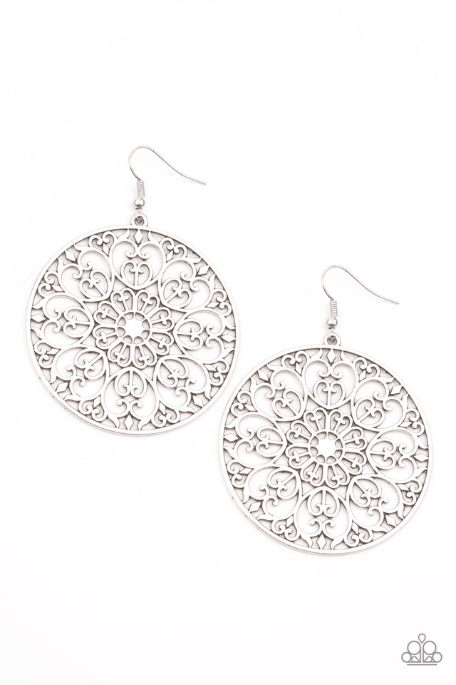 Make A MANDALA Out Of You - Silver - Paparazzi Earring Image