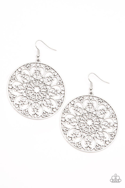 Make A MANDALA Out Of You - Silver - Paparazzi Earring Image