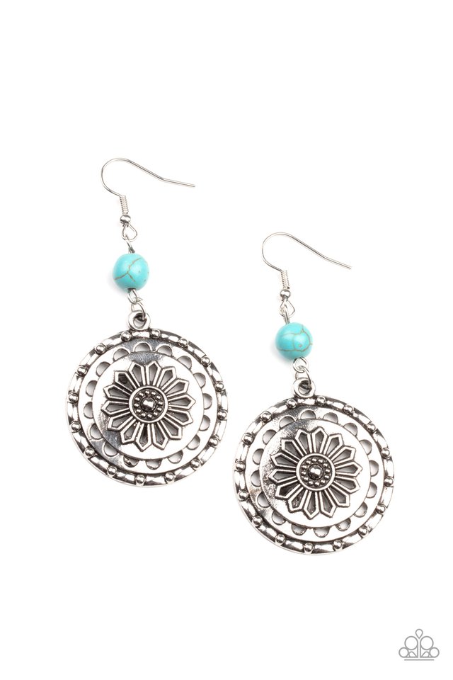 ​Flowering Frontiers - Blue - Paparazzi Earring Image