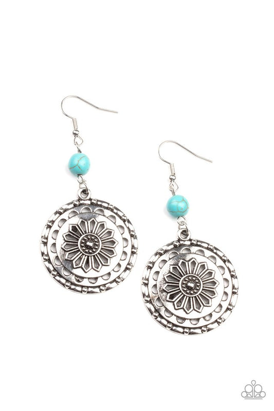 Flowering Frontiers - Blue - Paparazzi Earring Image