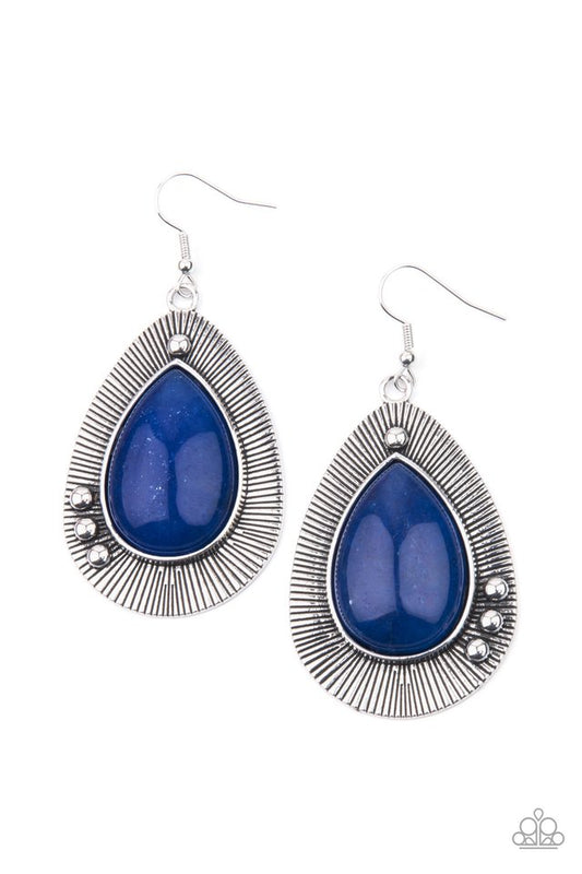 Western Fantasy - Blue - Paparazzi Earring Image