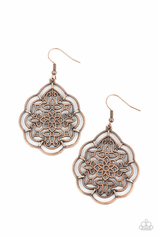 Tour de Taj Mahal - Copper - Paparazzi Earring Image