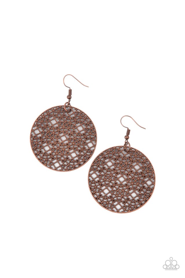 Metallic Mosaic - Copper - Paparazzi Earring Image