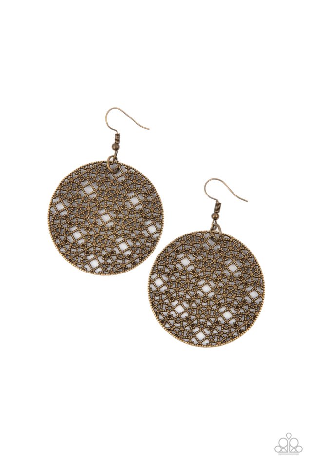 Metallic Mosaic - Brass - Paparazzi Earring Image