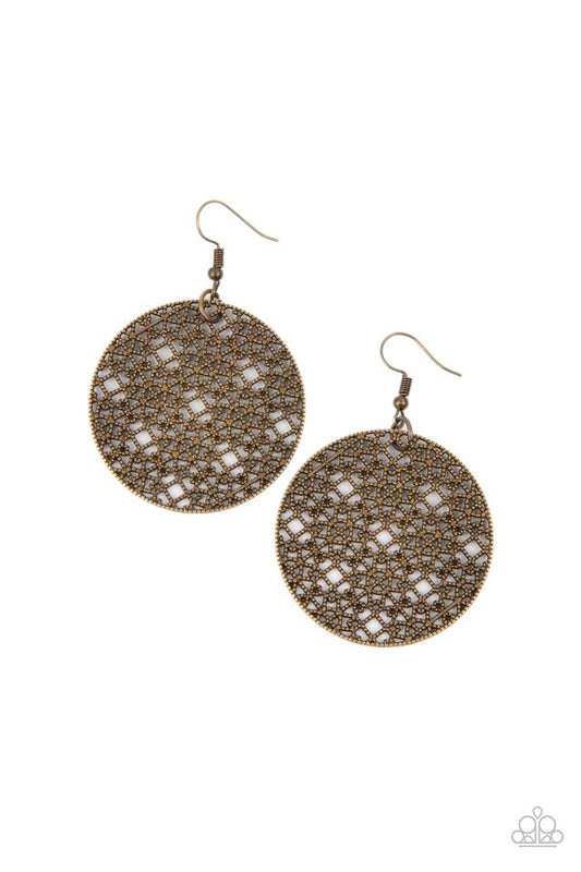 Metallic Mosaic - Brass - Paparazzi Earring Image