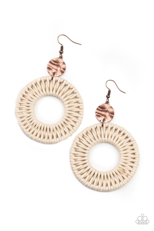 Total Basket Case - Copper - Paparazzi Earring Image
