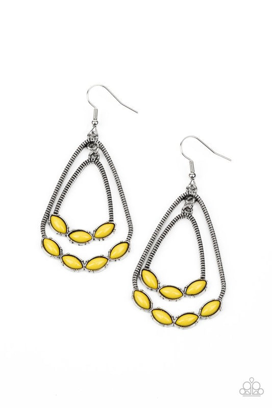 Summer Staycation - Yellow - Paparazzi Earring Image