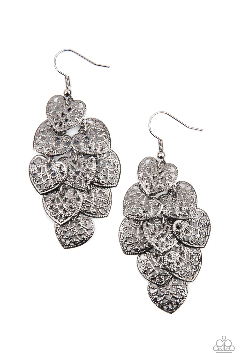 Paparazzi Earring ~ Shimmery Soulmates - Black