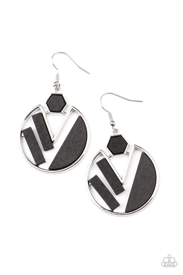 Petrified Posh - Black - Paparazzi Earring Image