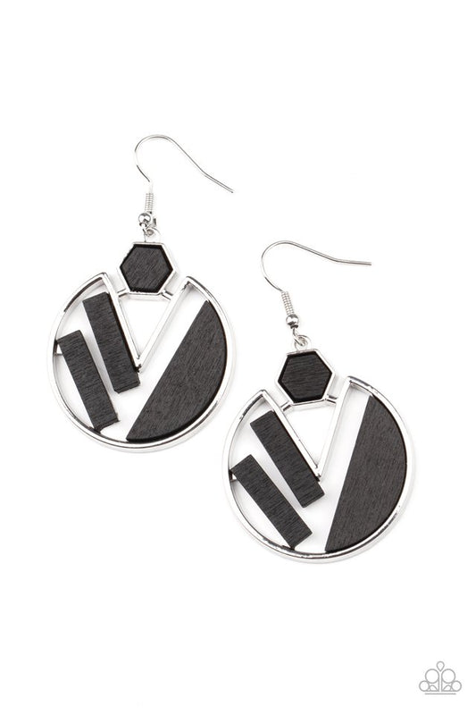 Petrified Posh - Black - Paparazzi Earring Image
