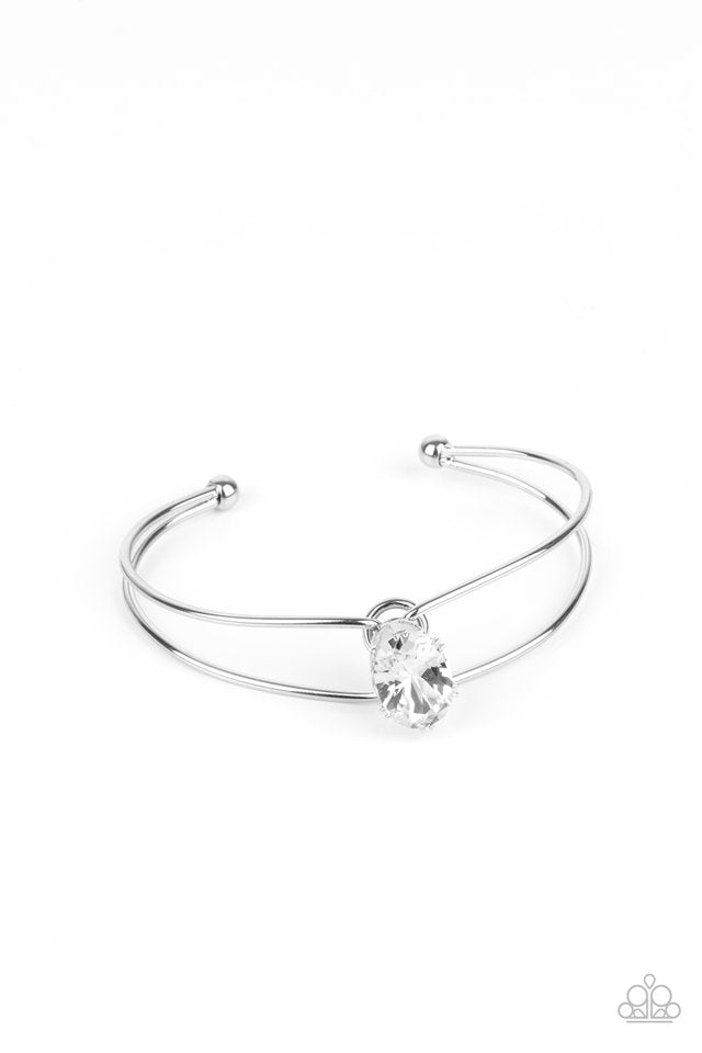 GLOW No Mercy - White - Paparazzi Bracelet Image