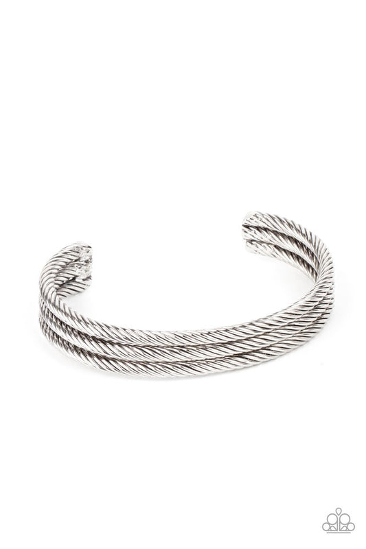 Armored Cable - Silver - Paparazzi Bracelet Image