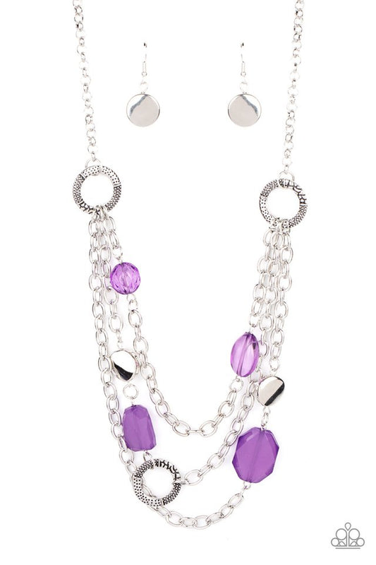 Oceanside Spa - Purple - Paparazzi Necklace Image