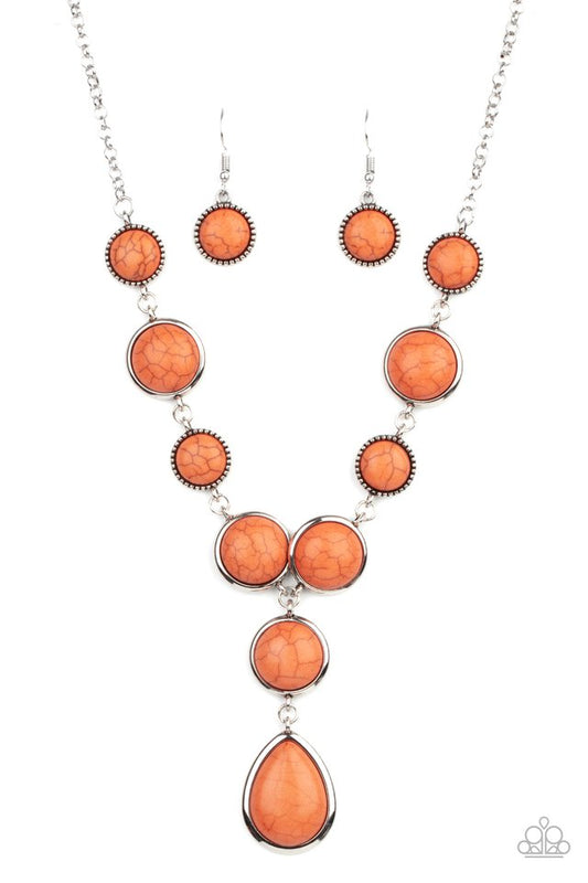 Terrestrial Trailblazer - Orange - Paparazzi Necklace Image