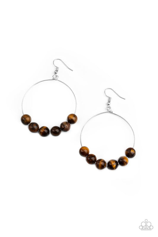 Let It Slide - Brown - Paparazzi Earring Image