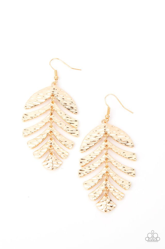 Palm Lagoon - Gold - Paparazzi Earring Image