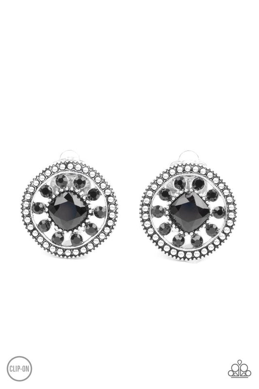 Dazzling Definition - Black - Paparazzi Earring Image