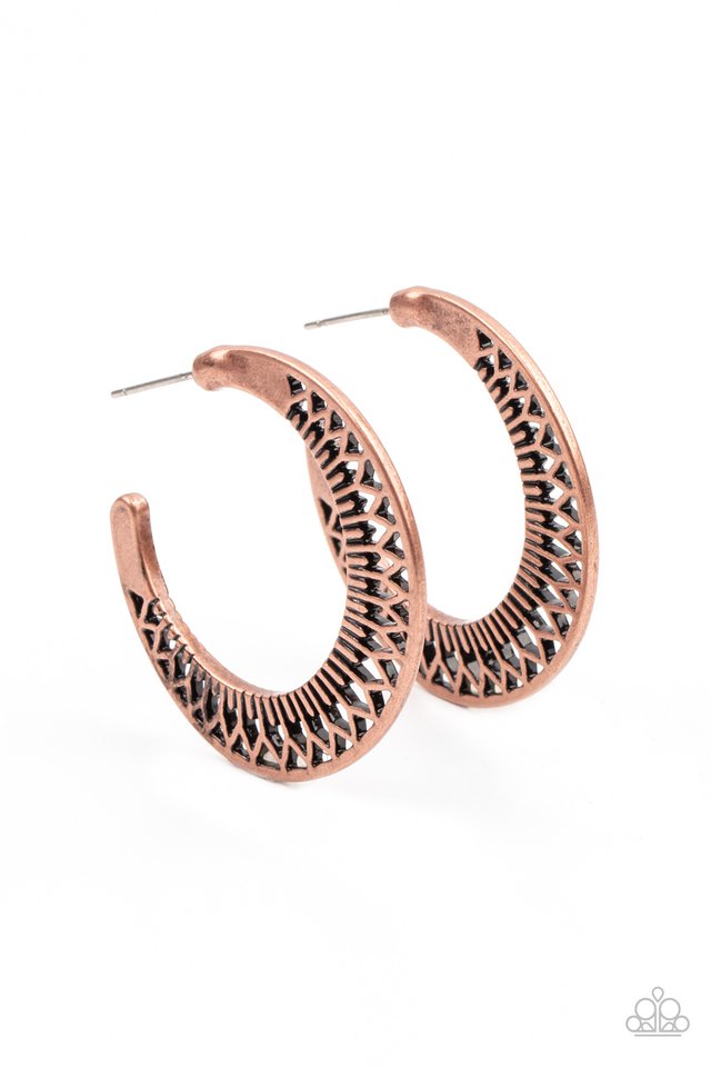 Bada BLOOM! - Copper - Paparazzi Earring Image