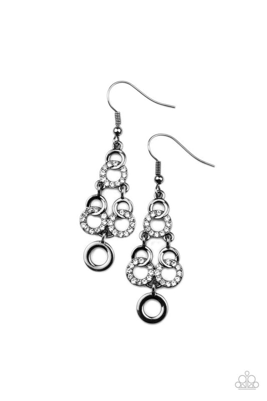 Luminously Linked - Black - Paparazzi Earring Image