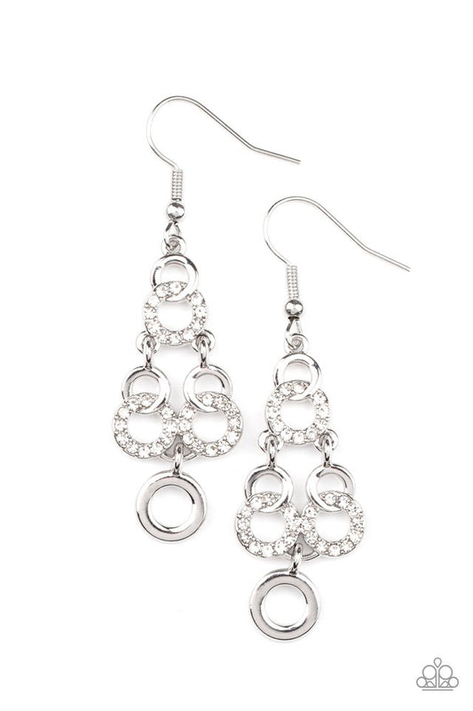 Luminously Linked - White - Paparazzi Earring Image