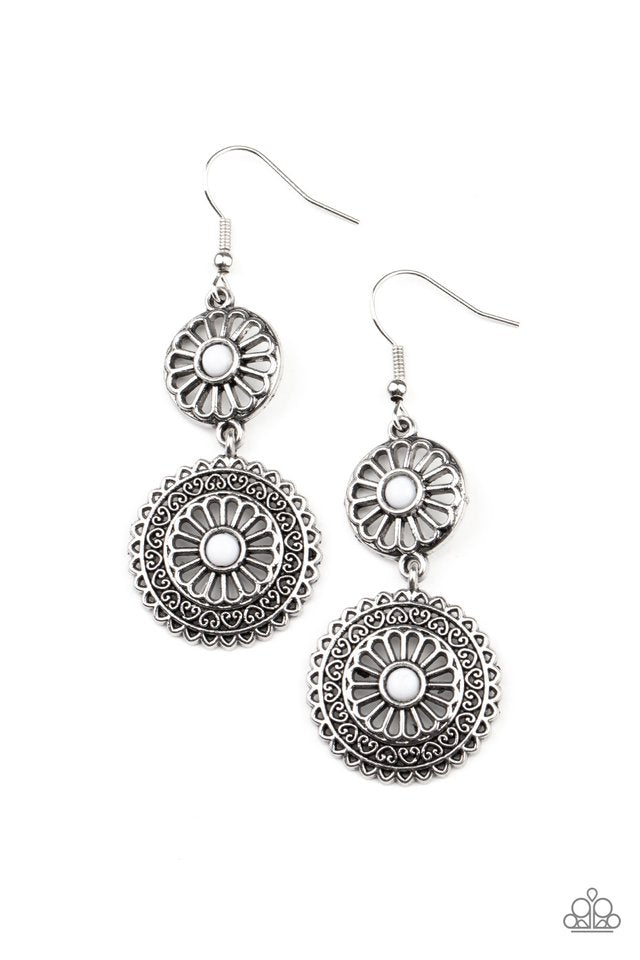 Keep It WHEEL - White - Paparazzi Earring Image
