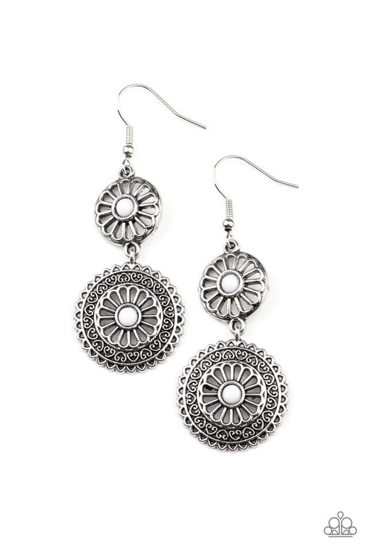 Keep It WHEEL - White - Paparazzi Earring Image