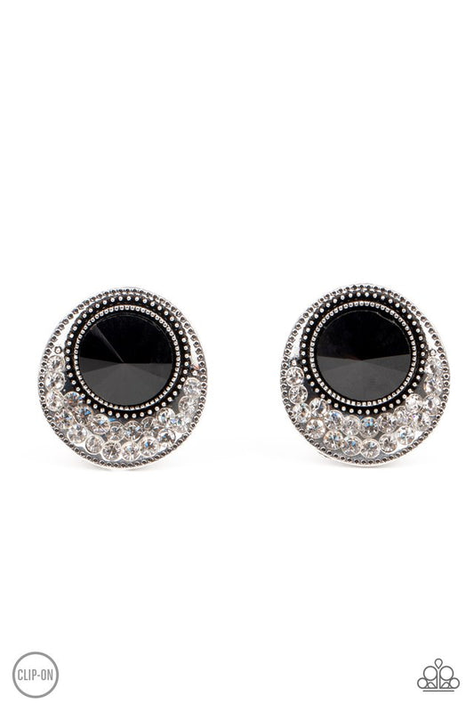 Off The RICHER-Scale - Black - Paparazzi Earring Image