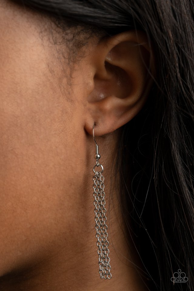 ​​3-D Drama - Silver - Paparazzi Necklace Image