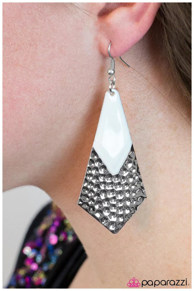 Paparazzi Earring ~ Mermaid Melody - White