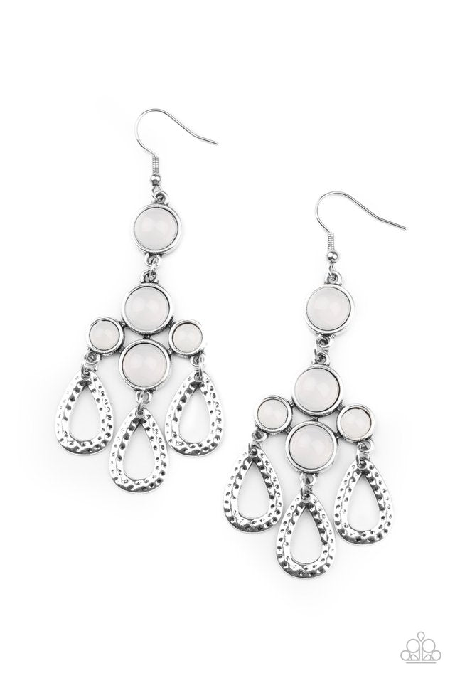 ​Mediterranean Magic - White - Paparazzi Earring Image