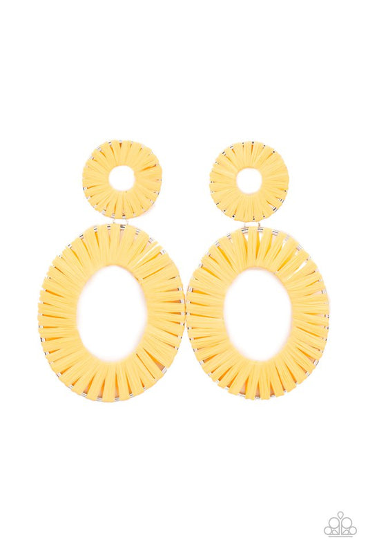 Foxy Flamenco - Yellow - Paparazzi Earring Image